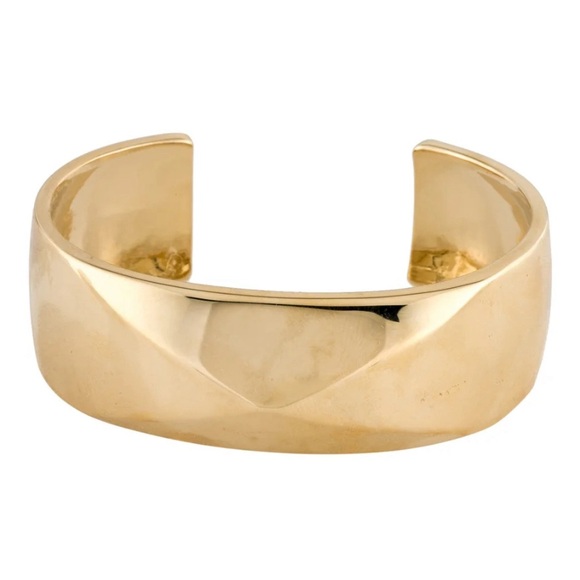St. John Jewelry - Signed St. John Cuff Gold-time Metal Cuff Bracelet